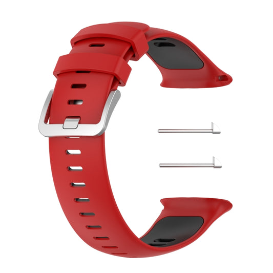 Two-color Silicone Watch Band for POLAR Vantage V2 with Original Raw Ears(Red+Black) by buy2fix