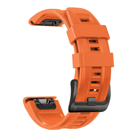 For Garmin Fenix 5 Plus 22mm Silicone Sport Pure Color Watch Band(Orange) by buy2fix