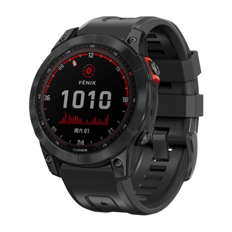 For Garmin Fenix 7X 26mm Silicone Sport Pure Color Watch Band(Orange) by buy2fix