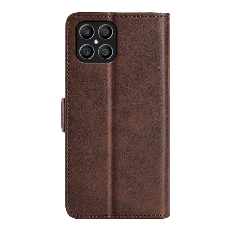 For Honor X8 Dual-side Magnetic Buckle Leather Phone Case(Brown) - Honor Cases by buy2fix | Online Shopping UK | buy2fix