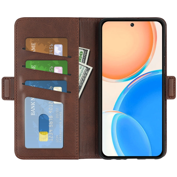For Honor X8 Dual-side Magnetic Buckle Leather Phone Case(Brown) - Honor Cases by buy2fix | Online Shopping UK | buy2fix