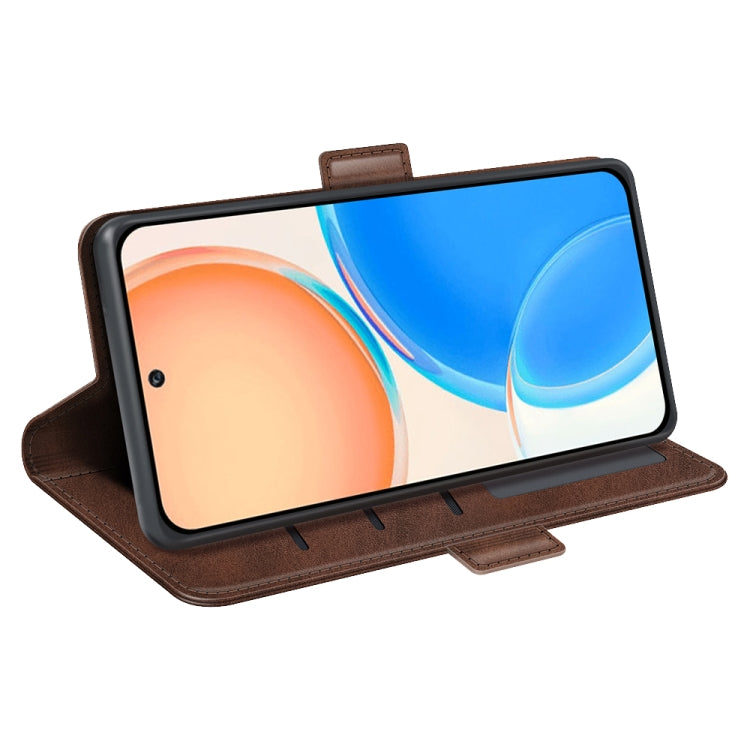 For Honor X8 Dual-side Magnetic Buckle Leather Phone Case(Brown) - Honor Cases by buy2fix | Online Shopping UK | buy2fix