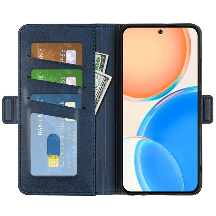 For Honor X8 Dual-side Magnetic Buckle Leather Phone Case(Dark Blue) - Honor Cases by buy2fix | Online Shopping UK | buy2fix