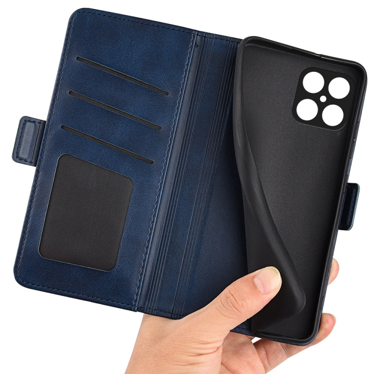 For Honor X8 Dual-side Magnetic Buckle Leather Phone Case(Dark Blue) - Honor Cases by buy2fix | Online Shopping UK | buy2fix
