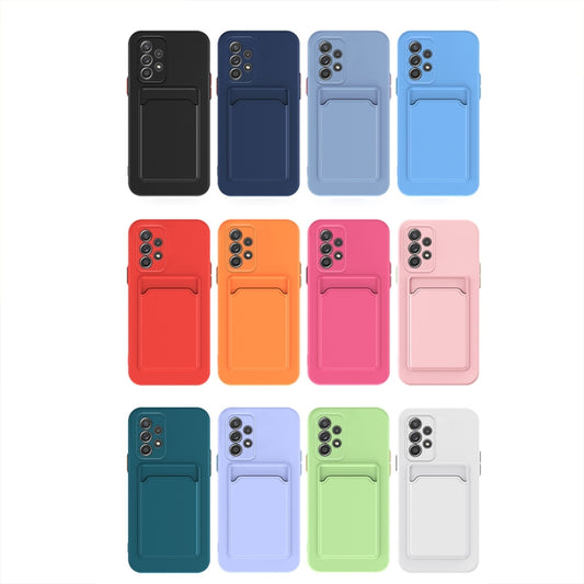 For Samsung Galaxy A13 4G Skin Feel Card Contrast Color Button TPU Phone Case(Red) by buy2fix