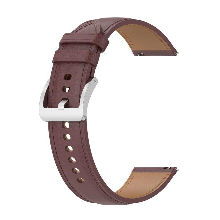 For Garmin Venu 2 Plus Embossed Genuine Leather Watch Band(Dark Brown) - Watch Bands by buy2fix | Online Shopping UK | buy2fix