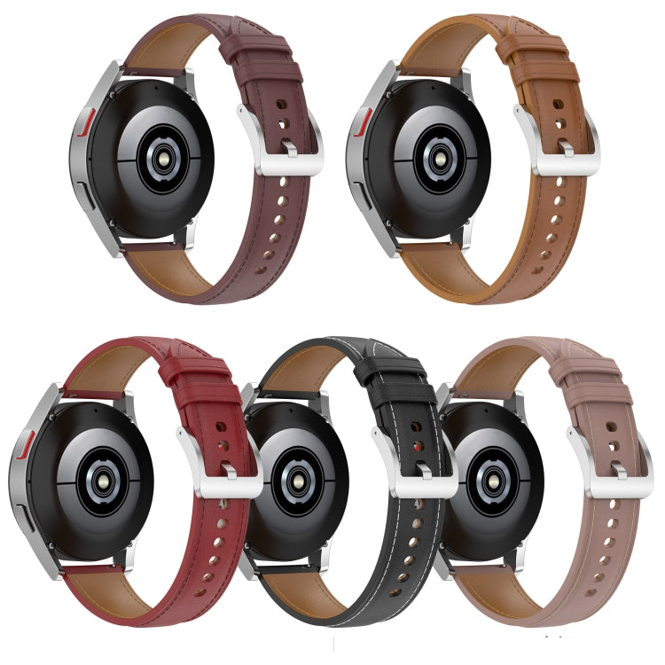 For Garmin Venu 2 Plus Embossed Genuine Leather Watch Band(Dark Brown) - Watch Bands by buy2fix | Online Shopping UK | buy2fix