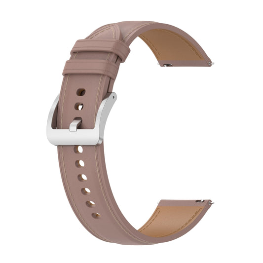 For Garmin Venu sq Embossed Genuine Leather Watch Band(Pink) by buy2fix