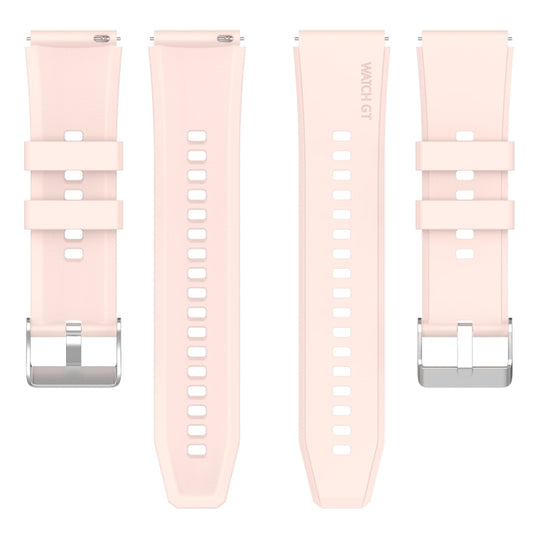 For Huawei Watch GT 3 Pro 43mm 20mm Protruding Head Silver Buckle Silicone Watch Band(Pink) by buy2fix