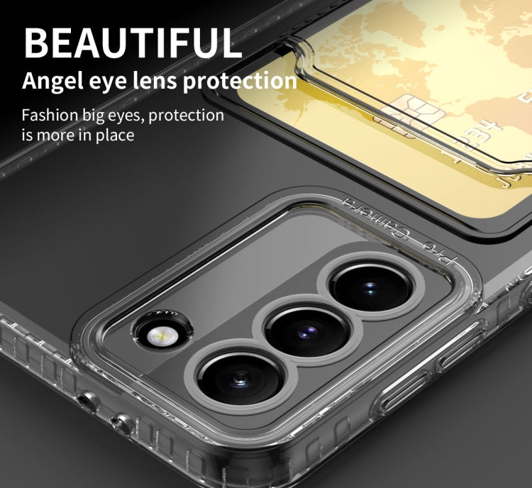 For Samsung Galaxy S21 Ultra 5G Card Bag Shockproof Transparent Phone Case - Galaxy S21 Ultra 5G Cases by buy2fix | Online Shopping UK | buy2fix