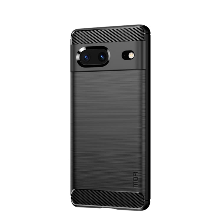 For Google pixel 7 5G MOFI Gentleness Series Brushed Texture Carbon Fiber TPU Phone Case(Black) - Google Cases by MOFI | Online Shopping UK | buy2fix