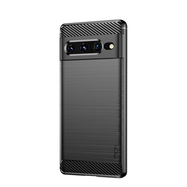 For Google pixel 7 Pro 5G MOFI Gentleness Series Brushed Texture Carbon Fiber TPU Phone Case(Black) - Google Cases by MOFI | Online Shopping UK | buy2fix