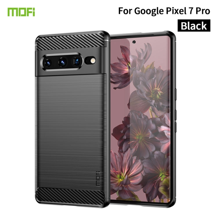 For Google pixel 7 Pro 5G MOFI Gentleness Series Brushed Texture Carbon Fiber TPU Phone Case(Black) - Google Cases by MOFI | Online Shopping UK | buy2fix