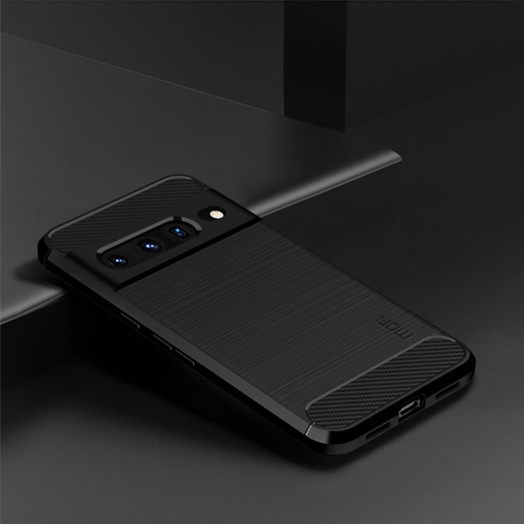 For Google pixel 7 Pro 5G MOFI Gentleness Series Brushed Texture Carbon Fiber TPU Phone Case(Black) - Google Cases by MOFI | Online Shopping UK | buy2fix