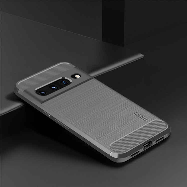 For Google pixel 7 Pro 5G MOFI Gentleness Series Brushed Texture Carbon Fiber TPU Phone Case(Gray) - Google Cases by MOFI | Online Shopping UK | buy2fix