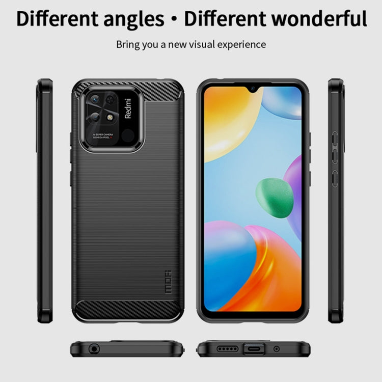 For Xiaomi Redmi 10C MOFI Gentleness Brushed Carbon Fiber Soft TPU Case(Blue) - Xiaomi Cases by MOFI | Online Shopping UK | buy2fix