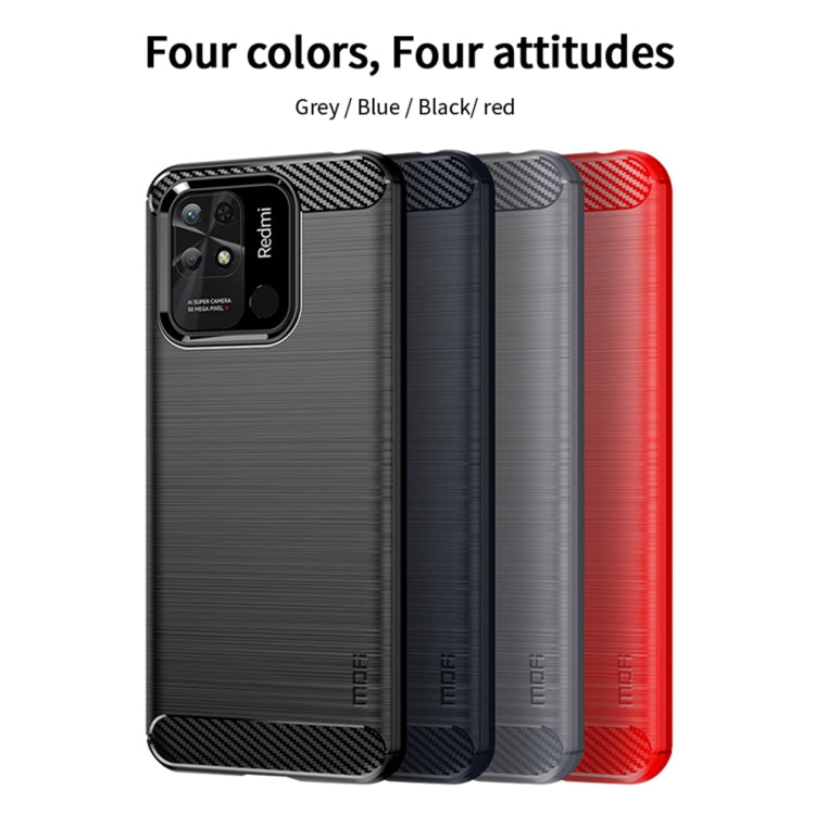 For Xiaomi Redmi 10C MOFI Gentleness Brushed Carbon Fiber Soft TPU Case(Blue) - Xiaomi Cases by MOFI | Online Shopping UK | buy2fix