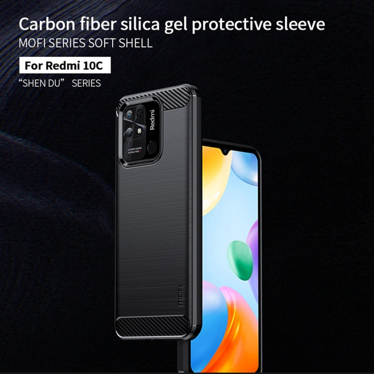 For Xiaomi Redmi 10C MOFI Gentleness Brushed Carbon Fiber Soft TPU Case(Gray) - Xiaomi Cases by MOFI | Online Shopping UK | buy2fix