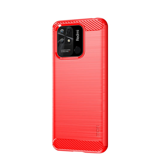 For Xiaomi Redmi 10C MOFI Gentleness Brushed Carbon Fiber Soft TPU Case(Red) by MOFI