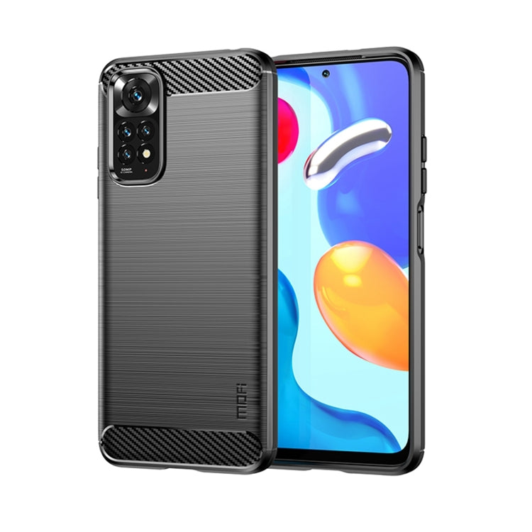 For Xiaomi Redmi Note 11 4G Global / Note 11S 4G MOFI Gentleness Brushed Carbon Fiber TPU Case(Black) - Xiaomi Cases by MOFI | Online Shopping UK | buy2fix