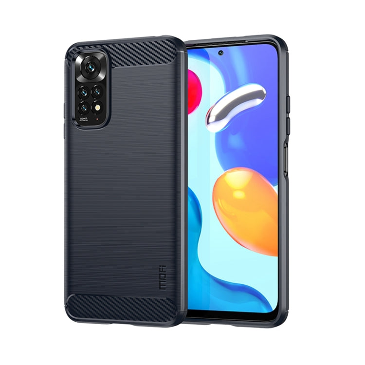 For Xiaomi Redmi Note 11 4G Global / Note 11S 4G MOFI Gentleness Brushed Carbon Fiber TPU Case(Blue) - Xiaomi Cases by MOFI | Online Shopping UK | buy2fix