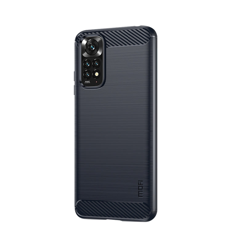 For Xiaomi Redmi Note 11 4G Global / Note 11S 4G MOFI Gentleness Brushed Carbon Fiber TPU Case(Blue) - Xiaomi Cases by MOFI | Online Shopping UK | buy2fix