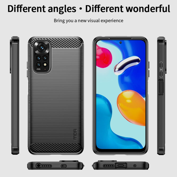 For Xiaomi Redmi Note 11 4G Global / Note 11S 4G MOFI Gentleness Brushed Carbon Fiber TPU Case(Blue) - Xiaomi Cases by MOFI | Online Shopping UK | buy2fix