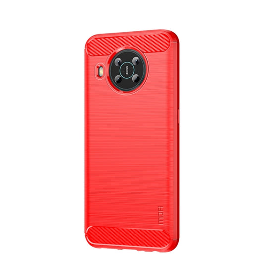 For Nokia X100 MOFI Gentleness Series Brushed Texture Carbon Fiber TPU Phone Case(Red) by MOFI