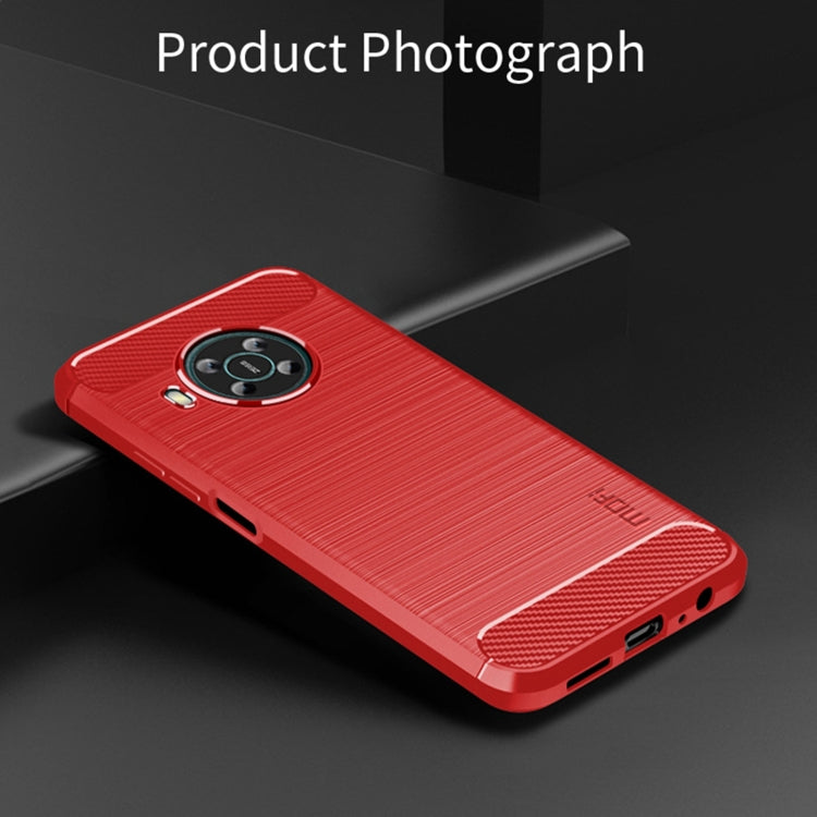 For Nokia X100 MOFI Gentleness Series Brushed Texture Carbon Fiber TPU Phone Case(Red) - Nokia Cases by MOFI | Online Shopping UK | buy2fix