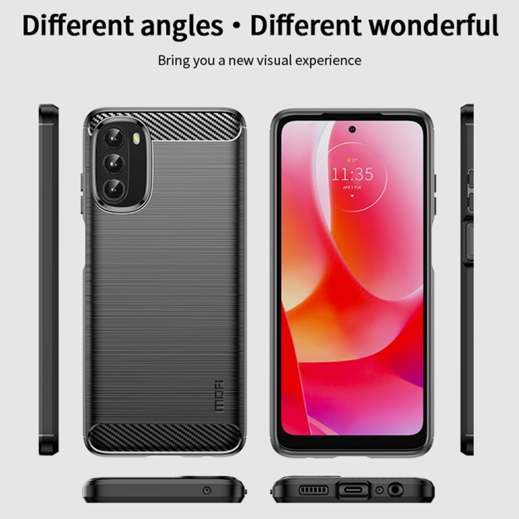 For Motorola Moto G 5G 2022 MOFI Gentleness Series Brushed Texture Carbon Fiber TPU Phone Case(Gray) - Motorola Cases by MOFI | Online Shopping UK | buy2fix