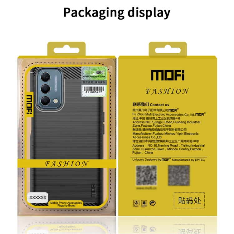 For Oneplus Nord N200 5G MOFI Gentleness Series Brushed Texture Carbon Fiber Soft TPU Phone Case(Gray) by MOFI