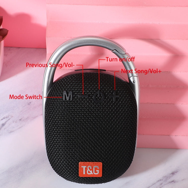 T&G TG321 TWS Portable Wireless Outdoor Mini Speaker with LED Light(Black) by T&G