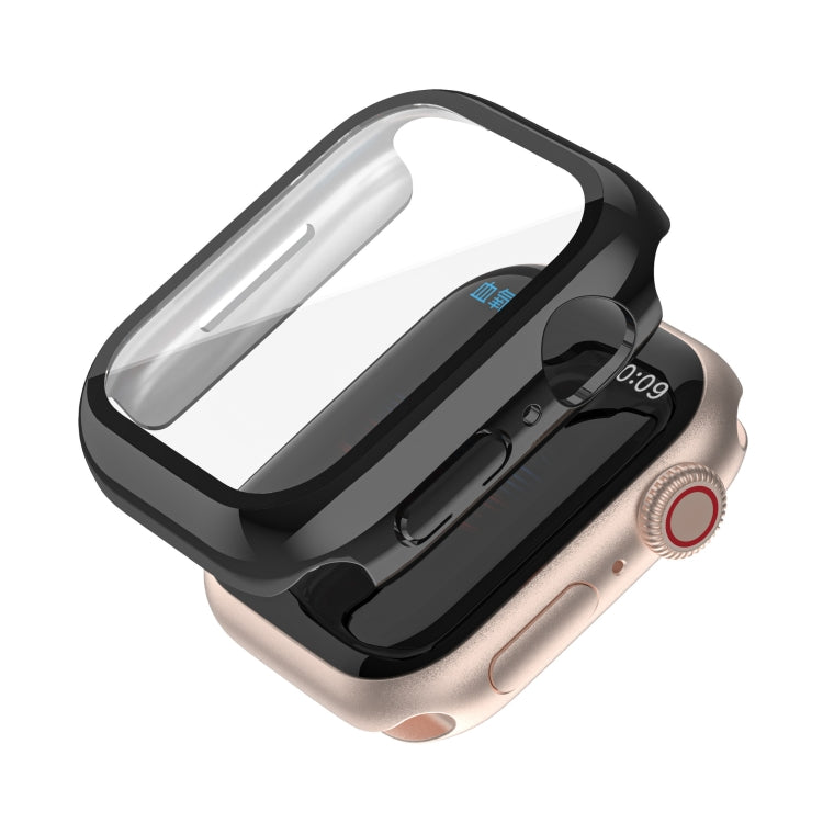 Electroplating Monochrome PC+Tempered Film Watch Case For Apple Watch Series 9 / 8 / 7 41mm(Blue) - Watch Cases by buy2fix | Online Shopping UK | buy2fix
