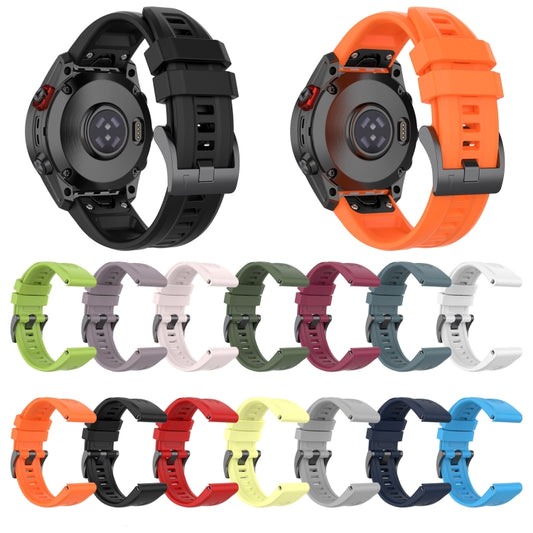 For Garmin Fenix 5X 26mm Silicone Sport Pure Color Watch Band(Black) by buy2fix