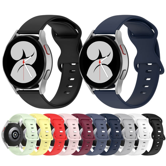 For Samsung Galaxy Watch4 Classic 42mm/46mm 20mm Solid Color Silicone Watch Band(Black) by buy2fix