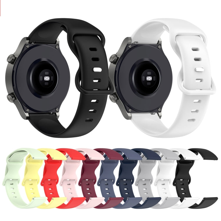 For Honor Magic Watch2 46mm 22mm Solid Color Silicone Watch Band(Black) - Watch Bands by buy2fix | Online Shopping UK | buy2fix