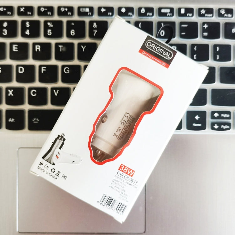 TE-P23 38W PD 20W USB-C / Type-C + QC3. 0 USB Triangle Car Charger + USB to Micro USB Data Cable, Length: 1m(White) by buy2fix