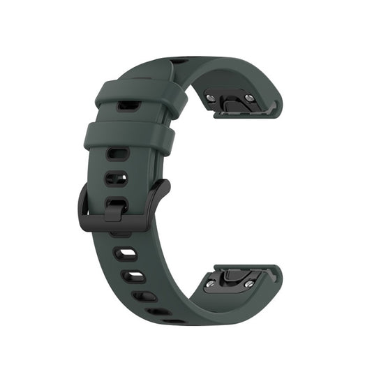 For Garmin EPIX Gen2 22mm Silicone Sports Two-Color Watch Band(Olive Green+Black) by buy2fix