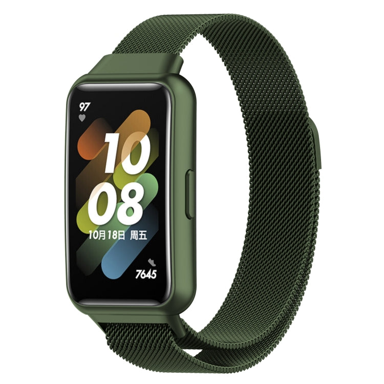 For Huawei Band 7 Milan Magnetic Watch Band(Green) - Watch Bands by buy2fix | Online Shopping UK | buy2fix