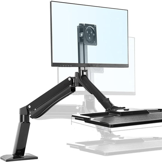 NORTH BAYOU NB40 Ergonomic Height Adjust Computer Stand Workstation 22-32 Inch Monitor Mount Bracket with Keyboard Plate Desk Stand - Laptop Stand by buy2fix | Online Shopping UK | buy2fix