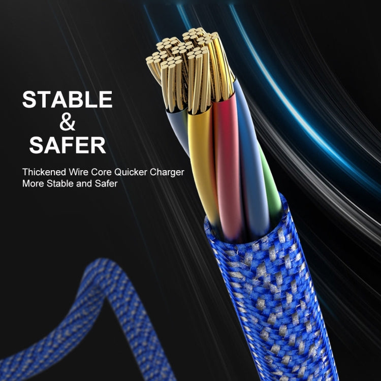 ENKAY ENK-CB121 1.5m 3 in 1 USB 3.0 to Type-C / 8 Pin / Micro USB 5A Fast Charging Cable(Blue) by ENKAY