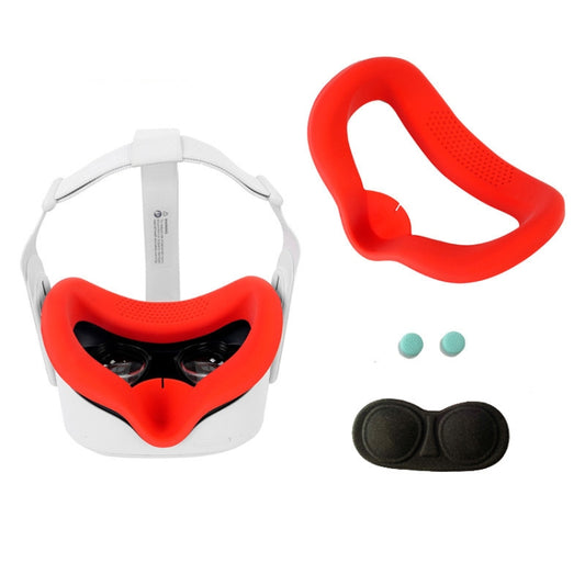 JD-391215 Suitable for Oculus Quest2 Generation VR Eye Mask Silicone Cover + Lens Cover Set(white) by buy2fix