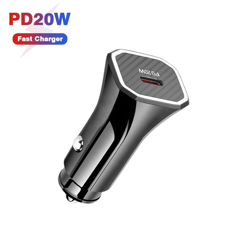 TE-P2 PD 20W Type-C Interface Car Charger(Black) - Car Charger by buy2fix | Online Shopping UK | buy2fix