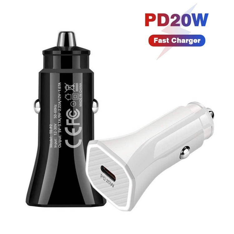 TE-P2 PD 20W Type-C Interface Car Charger(Black) - Car Charger by buy2fix | Online Shopping UK | buy2fix