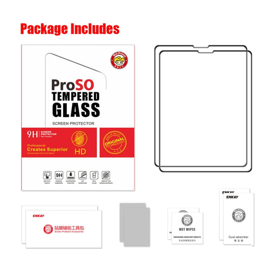 2pcs ENKAY Full Glue Tempered Glass Full Film For iPad Pro 11 2022 / 2021 / 2020 / 2018 / Air 2022 / 2020 10.9 by ENKAY