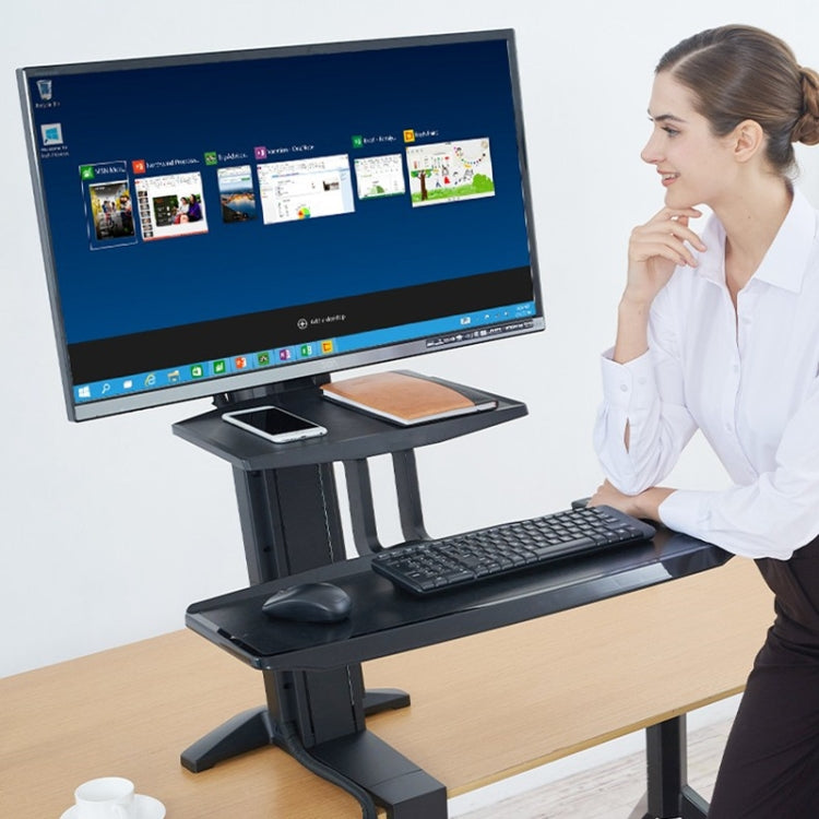 NORTH BAYOU NB L80 Dual Tray Stand Desk Table Clamp LCD Monitor Mount for 17-32 inch by buy2fix