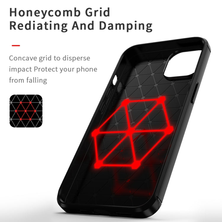 For iPhone 14 MOFI Gentleness Brushed Texture Carbon Fiber TPU Phone Case (Blue) - iPhone 14 Cases by MOFI | Online Shopping UK | buy2fix