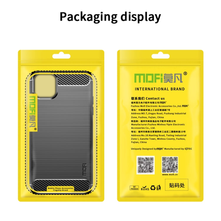 For iPhone 14 MOFI Gentleness Brushed Texture Carbon Fiber TPU Phone Case (Black) - iPhone 14 Cases by MOFI | Online Shopping UK | buy2fix