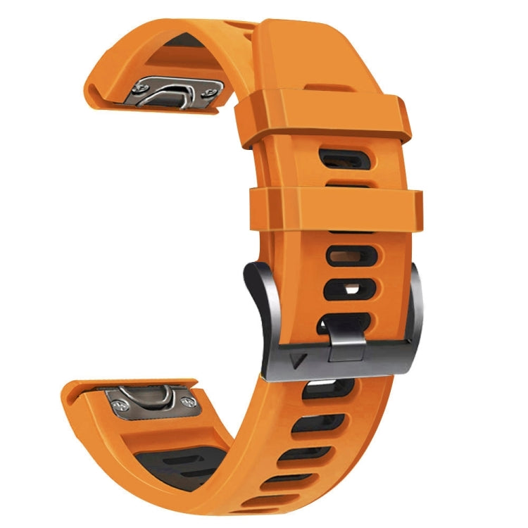 For Garmin Descent MK2i 26mm Silicone Sports Two-Color Watch Band(Orange+Black) - Watch Bands by buy2fix | Online Shopping UK | buy2fix