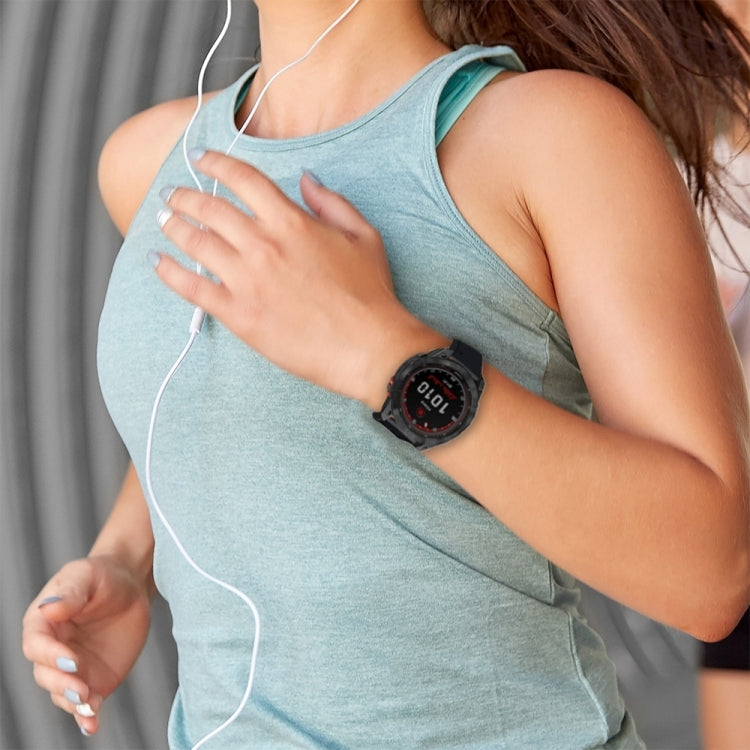 For Garmin Approach S62 22mm Silicone Sports Two-Color Watch Band(White+Black) by buy2fix